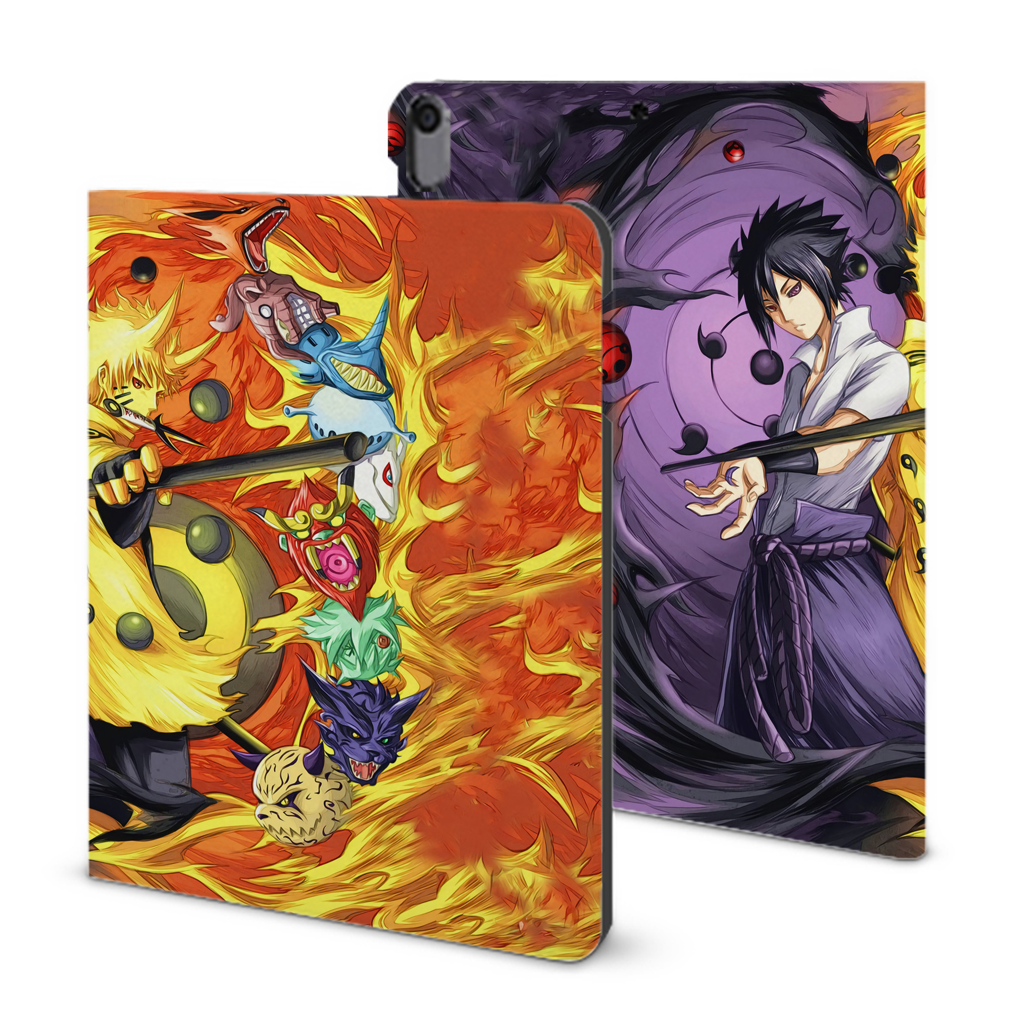 （画像用） NARUTO -ナルト- NARUTO -ナルト- 疾風伝 IPad ケース ブック型 PUレザー TPU 耐衝撃 軽量 薄型 ペン収納なし 全面保護 IPad 各モデル対応